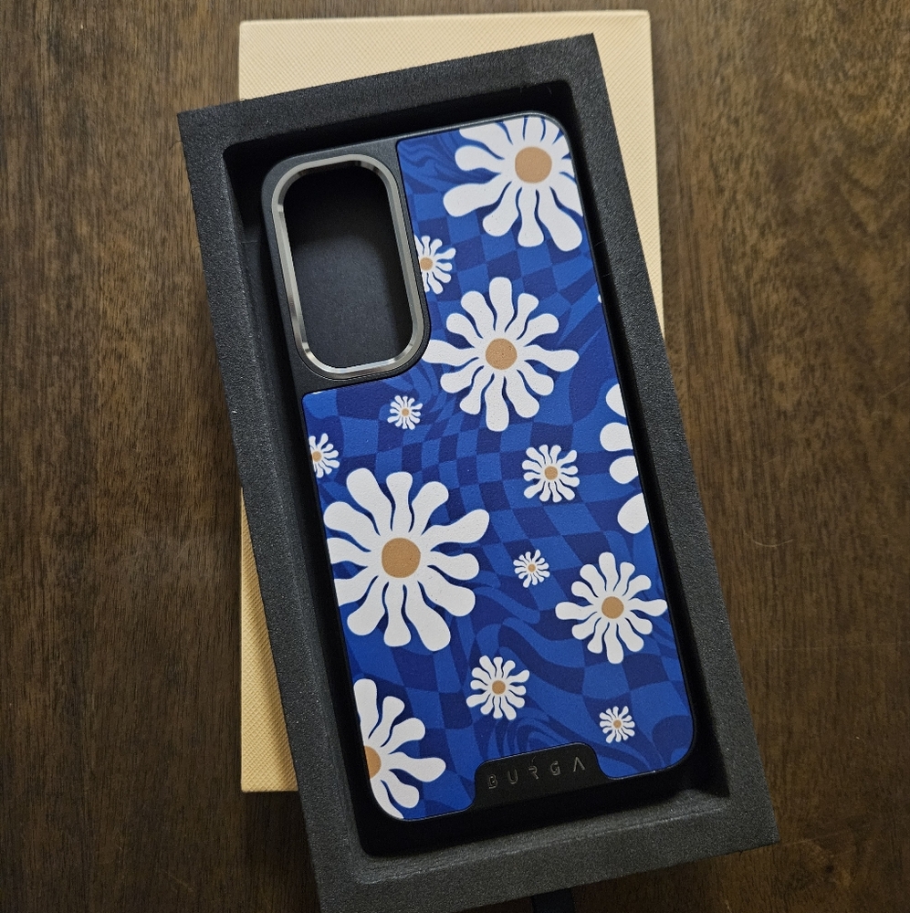 Blue Floral Hard Shell Cell Phone Case
